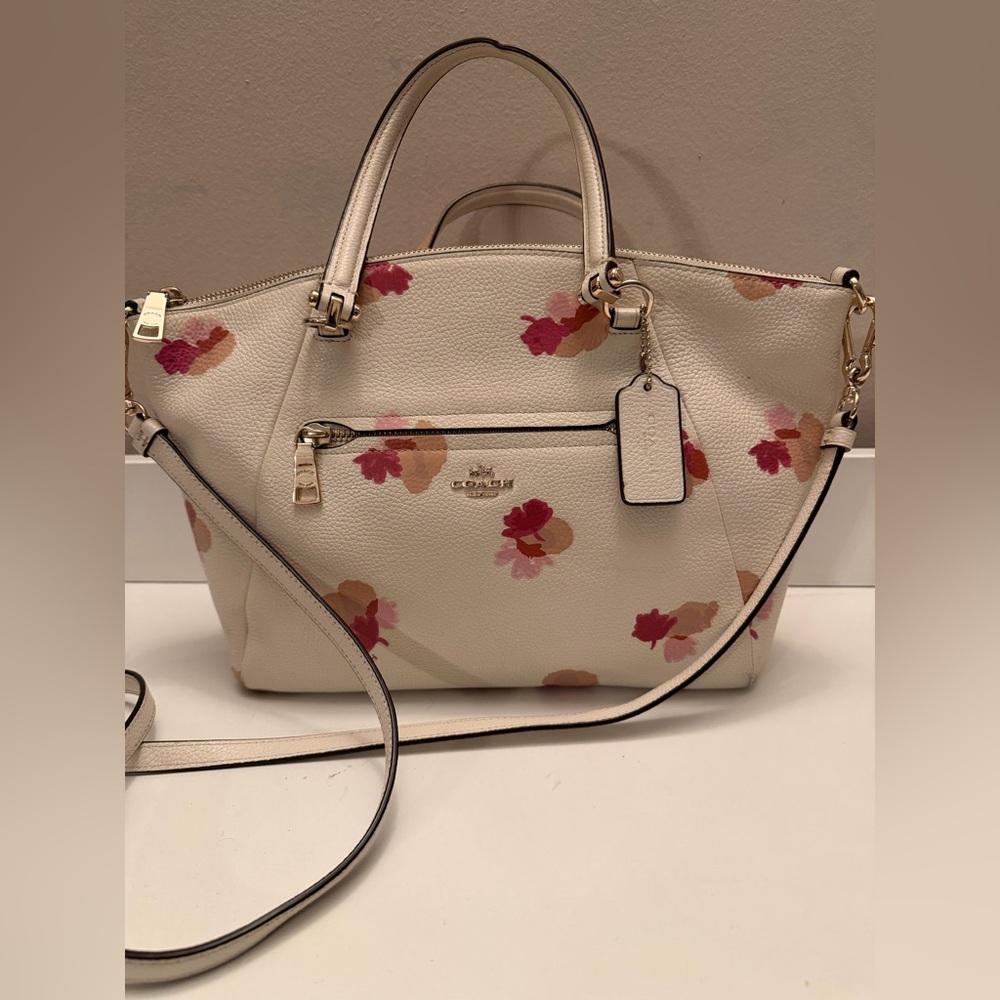 Coach Prairie Satchel with Pop Floral Print in Gold/Chalk Multi - Picture 2 of 9